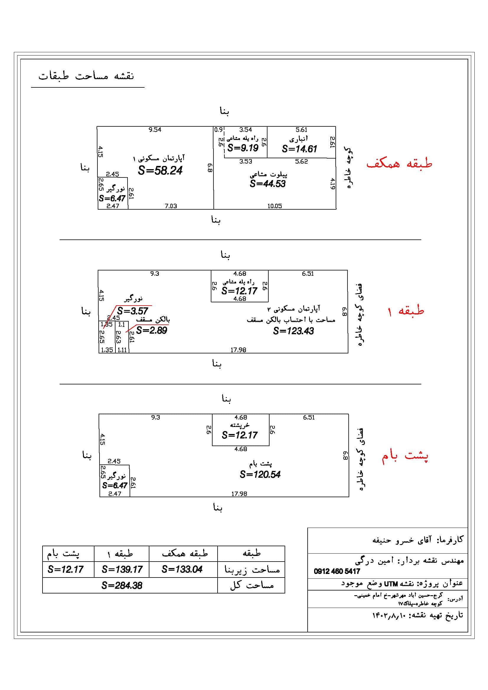 نقشه پیش تفکیک طبقات